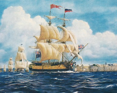 Fleet leaving Portsmouth
