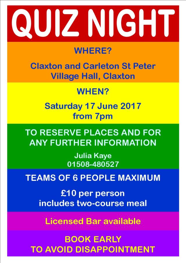 Quiz Night Flyer 2017